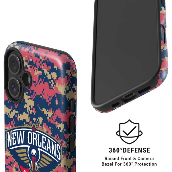 NBA New Orleans Pelicans Digi Camo iPhone 16 Magsafe Impact Case