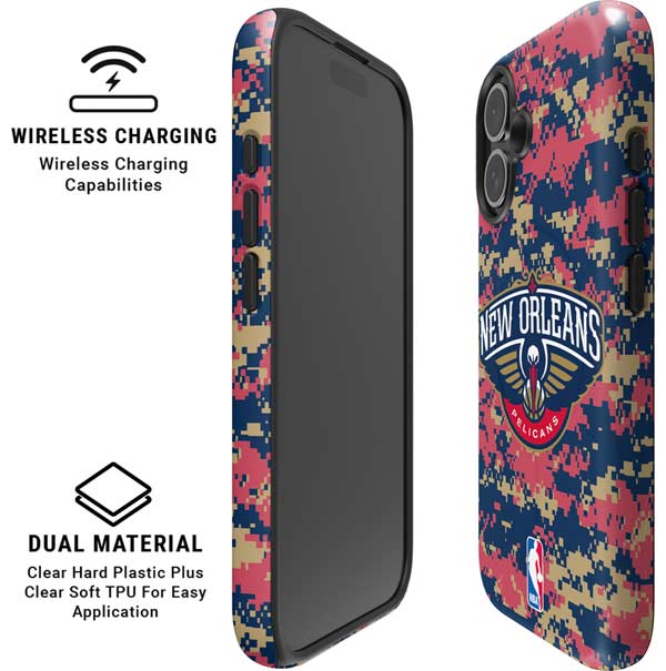 NBA New Orleans Pelicans Digi Camo iPhone 16 Magsafe Impact Case