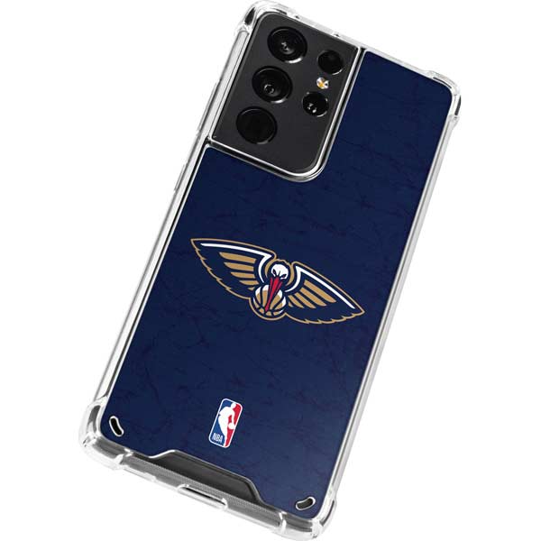 NBA New Orleans Pelicans Distressed Galaxy S21 Ultra 5G Clear Case