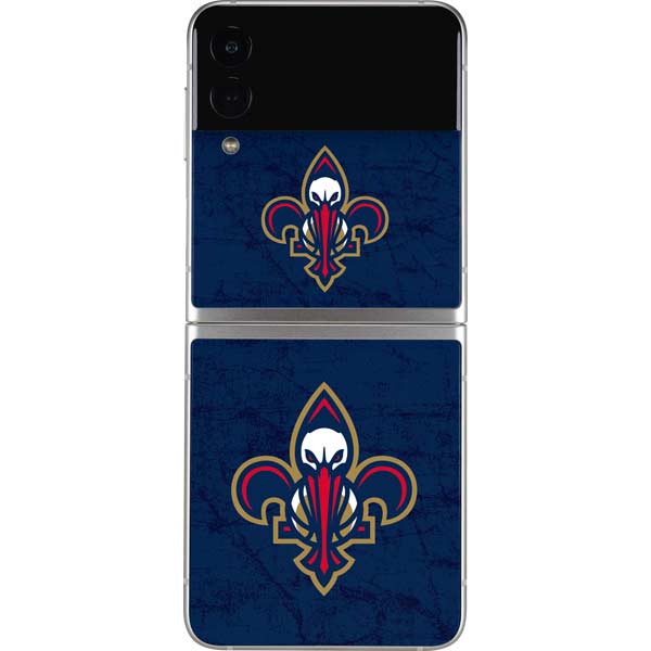 NBA New Orleans Pelicans Distressed Galaxy Z Flip4 5G Skin