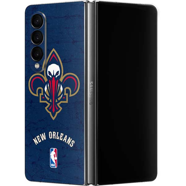 NBA New Orleans Pelicans Distressed Galaxy Z Fold4 5G Skin