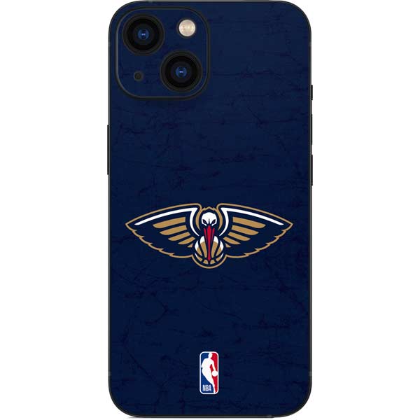 NBA New Orleans Pelicans Distressed iPhone 13 Mini Skin