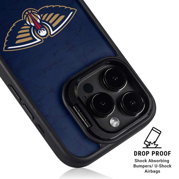NBA New Orleans Pelicans Distressed iPhone 14 Pro Kickstand Case