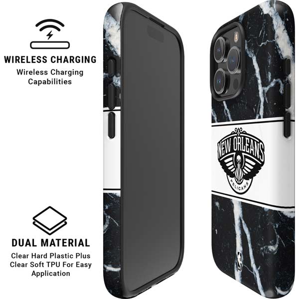 NBA New Orleans Pelicans Marble iPhone 16 Pro Max Magsafe Impact Case