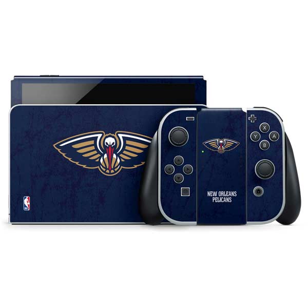 NBA New Orleans Pelicans Distressed Nintendo Switch OLED (2021) Skin