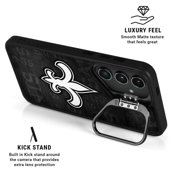 NFL New Orleans Saints Black & White Galaxy S26 Ultra Kickstand Case