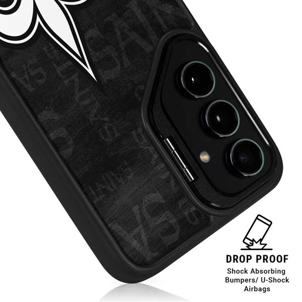 NFL New Orleans Saints Black & White Galaxy S26 Ultra Kickstand Case