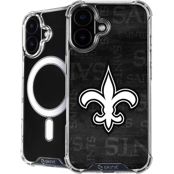 NFL New Orleans Saints Black & White iPhone 17 MagSafe Case