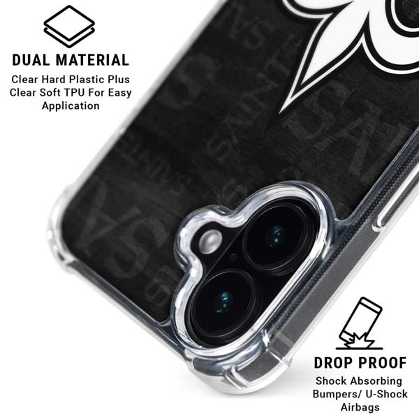 NFL New Orleans Saints Black & White iPhone 17 MagSafe Case