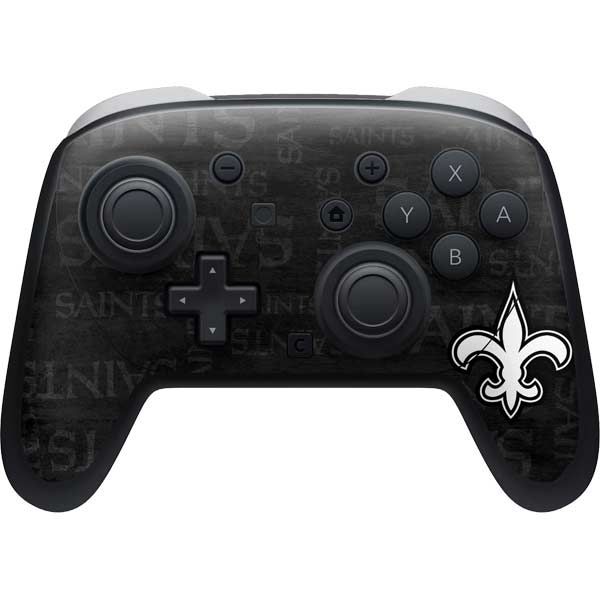 NFL New Orleans Saints Black & White Nintendo Switch 2 (2025) Pro Controller Skin