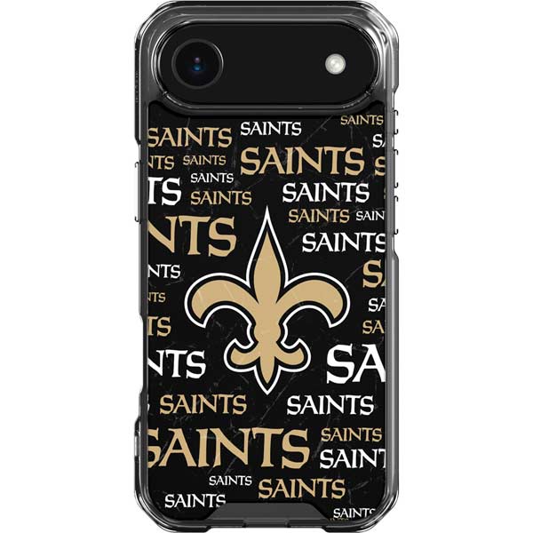 NFL New Orleans Saints Black Blast iPhone 17 Air Clear Case