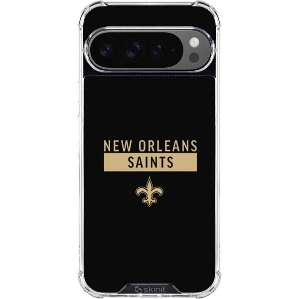 NFL New Orleans Saints Black Performance Series Google Pixel 10 Pro Clear Case