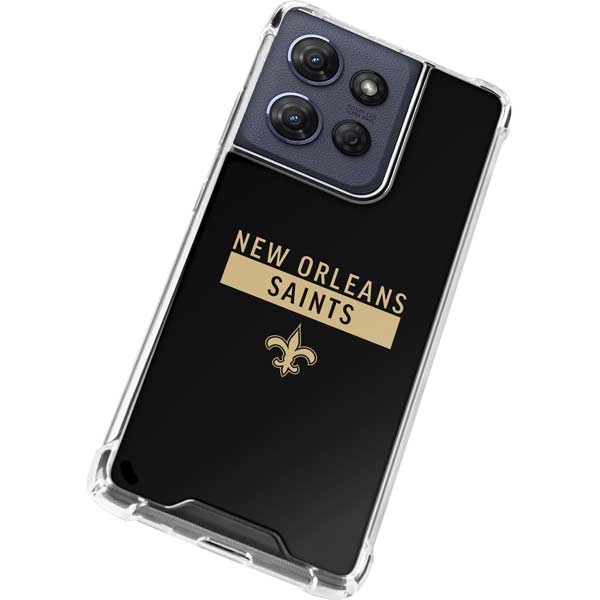 NFL New Orleans Saints Black Performance Series Moto G 5G (2025) Clear Case