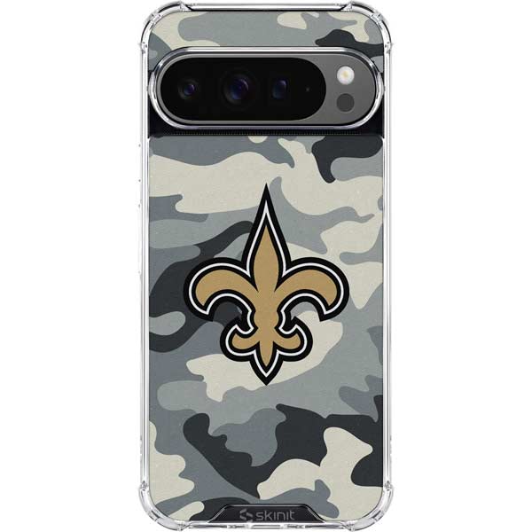 NFL New Orleans Saints Camo Google Pixel 10 Pro Clear Case
