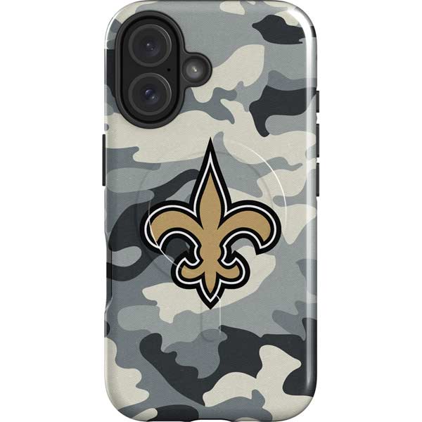 NFL New Orleans Saints Camo iPhone 16 Plus Magsafe Impact Case