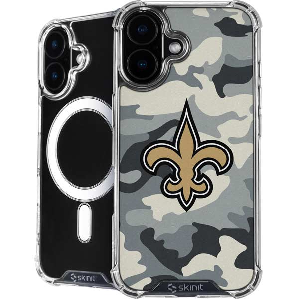 NFL New Orleans Saints Camo iPhone 17 MagSafe Case