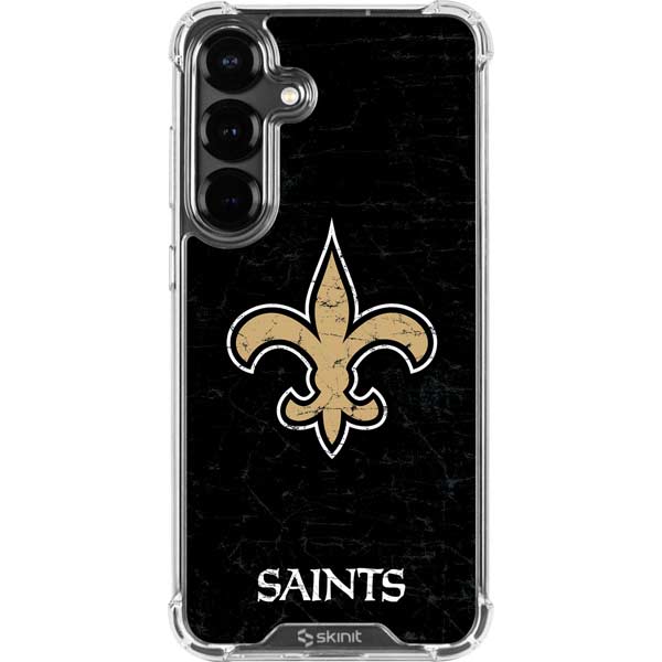 NFL New Orleans Saints Distressed Galaxy S26 Plus Clear Case