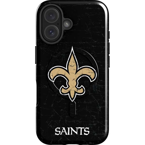 NFL New Orleans Saints Distressed iPhone 16 Magsafe Impact Case