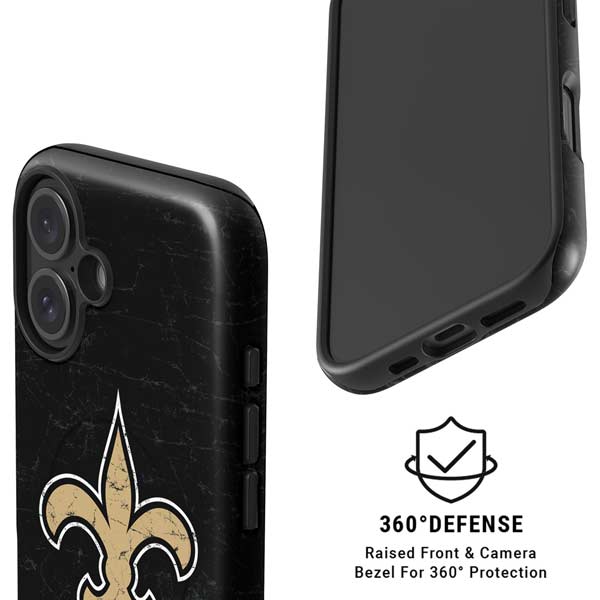 NFL New Orleans Saints Distressed iPhone 16 Magsafe Impact Case