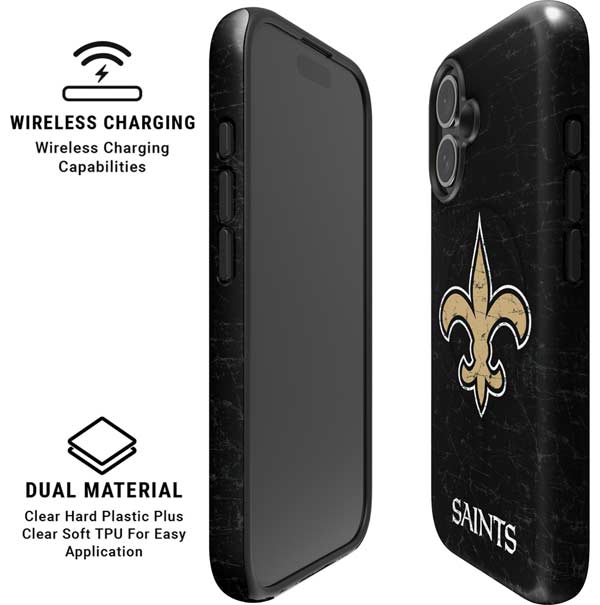 NFL New Orleans Saints Distressed iPhone 16 Magsafe Impact Case