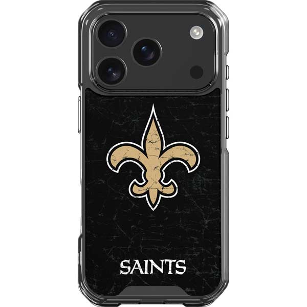 NFL New Orleans Saints Distressed iPhone 17 Pro Clear Case