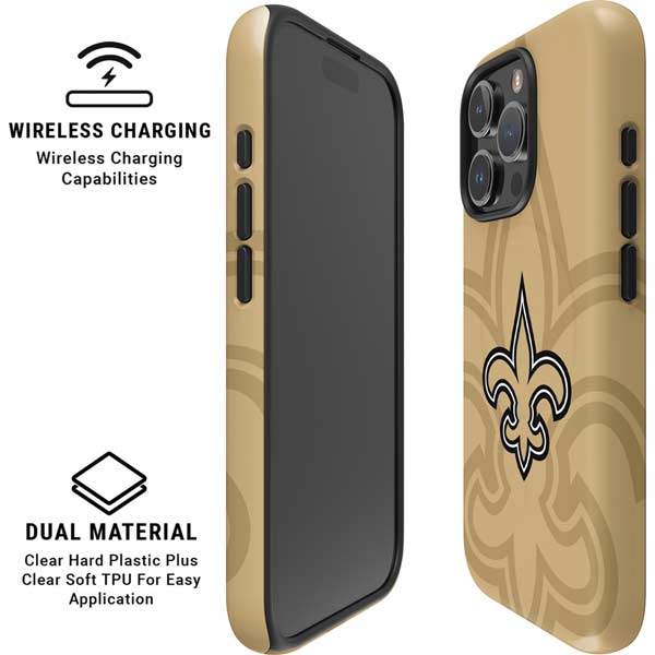 NFL New Orleans Saints Double Vision iPhone 16 Pro Magsafe Impact Case