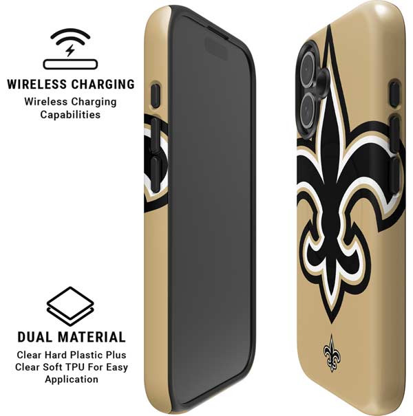 NFL New Orleans Saints Large Logo iPhone 16 Magsafe Impact Case