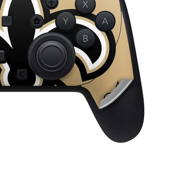 NFL New Orleans Saints Large Logo Nintendo Switch 2 (2025) Pro Controller Skin