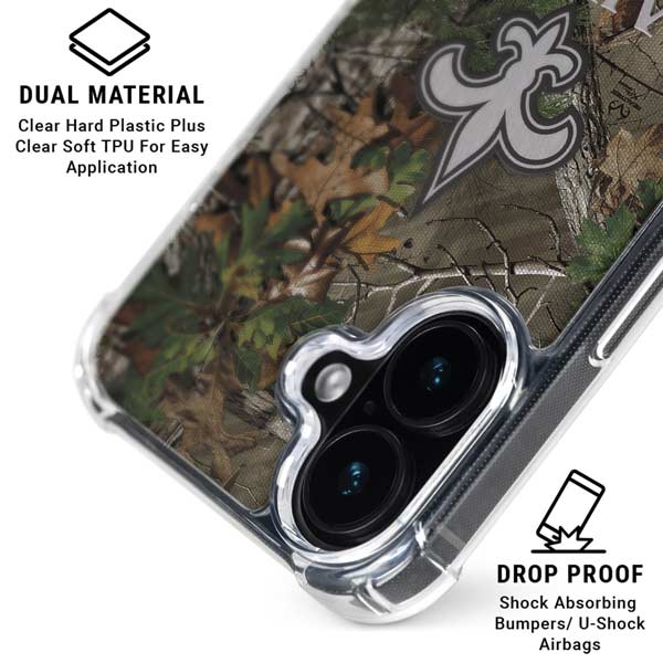NFL New Orleans Saints Realtree Xtra Green Camo iPhone 17 Clear Case