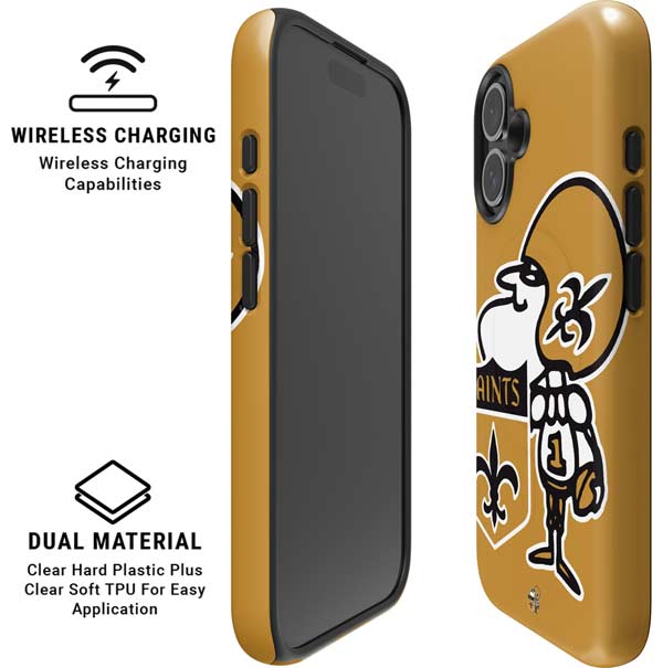 NFL New Orleans Saints Retro Logo iPhone 16 Plus Magsafe Impact Case