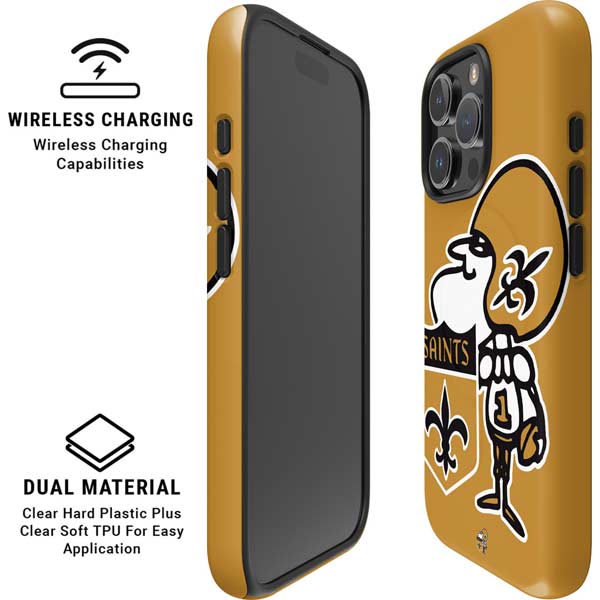 NFL New Orleans Saints Retro Logo iPhone 16 Pro Max Magsafe Impact Case