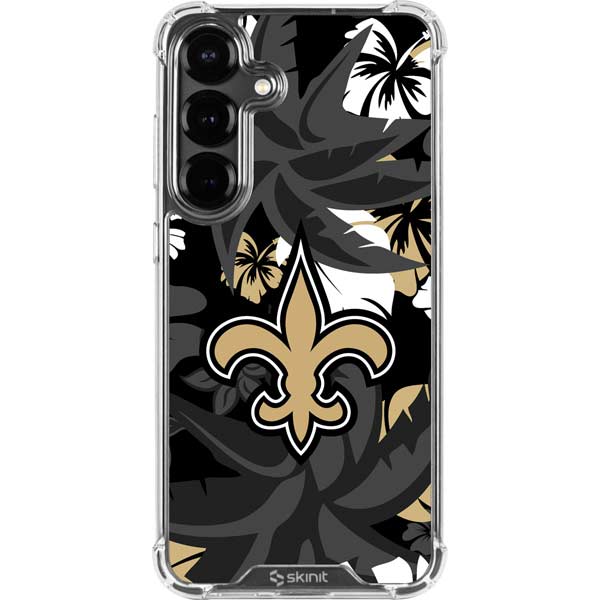 NFL New Orleans Saints Tropical Print Galaxy S26 Clear Case
