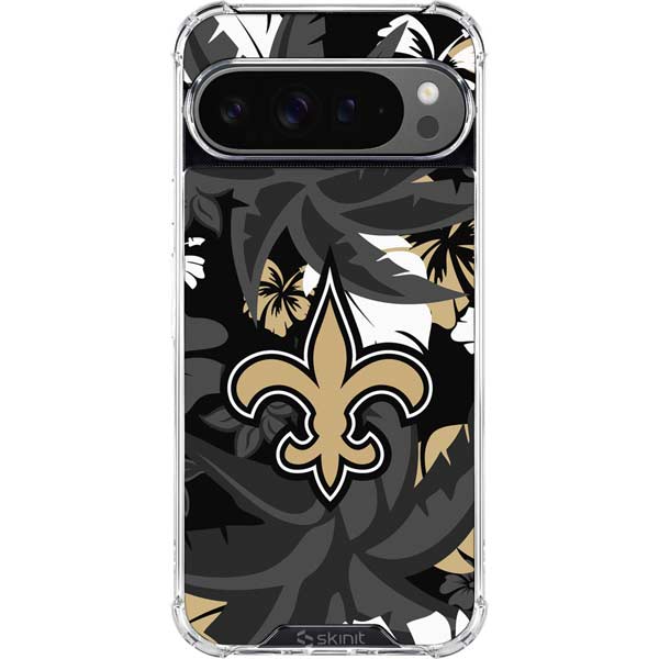 NFL New Orleans Saints Tropical Print Google Pixel 10 Pro Clear Case