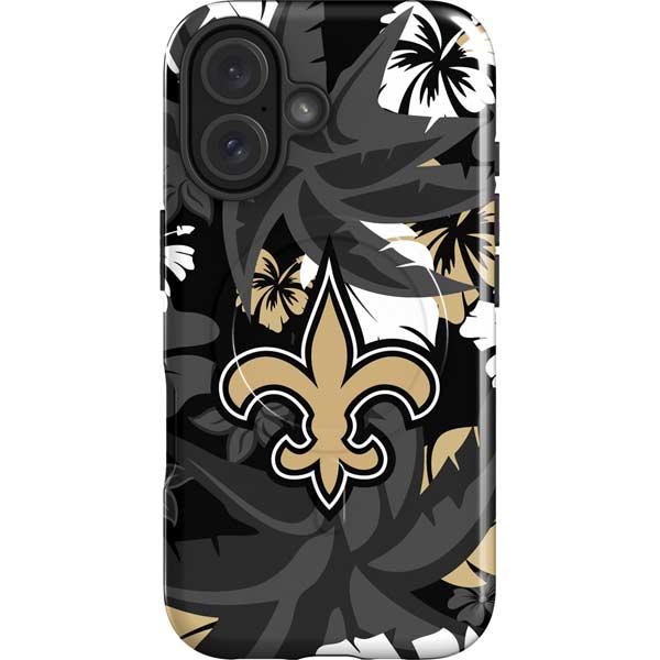 NFL New Orleans Saints Tropical Print iPhone 16 Plus Magsafe Impact Case