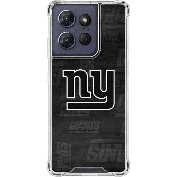 NFL New York Giants Black & White Moto G 5G (2025) Clear Case