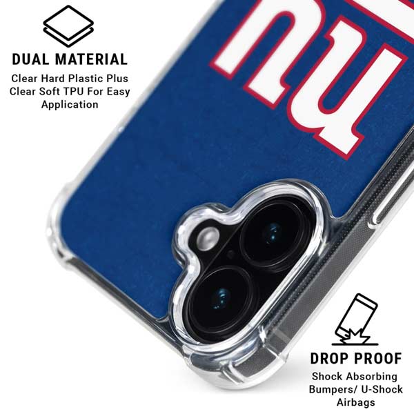 NFL New York Giants Distressed iPhone 17 Clear Case