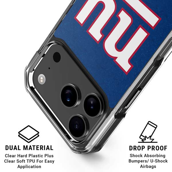 NFL New York Giants Distressed iPhone 17 Pro Clear Case