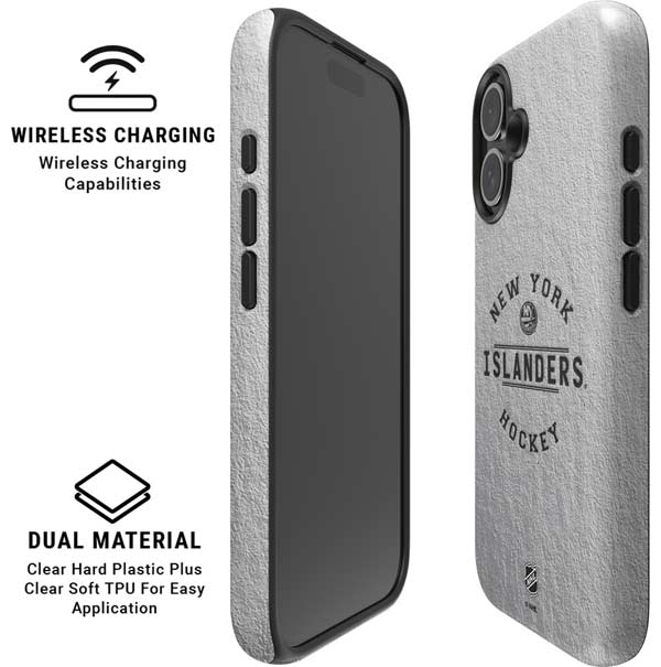 NHL New York Islanders Black Text iPhone 16 Magsafe Impact Case