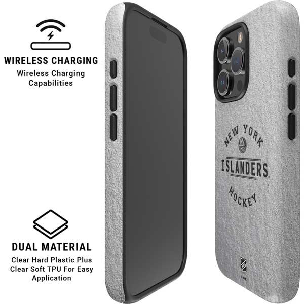 NHL New York Islanders Black Text iPhone 16 Pro Magsafe Impact Case