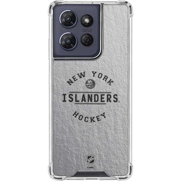 NHL New York Islanders Black Text Moto G Stylus 5G (2025) Clear Case