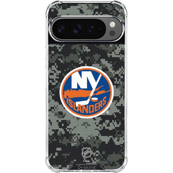 NHL New York Islanders Camo Google Pixel 10 Pro Clear Case