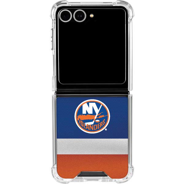 NHL New York Islanders Jersey Galaxy Z Flip7 Clear Case
