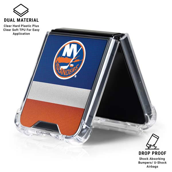 NHL New York Islanders Jersey Galaxy Z Flip7 Clear Case
