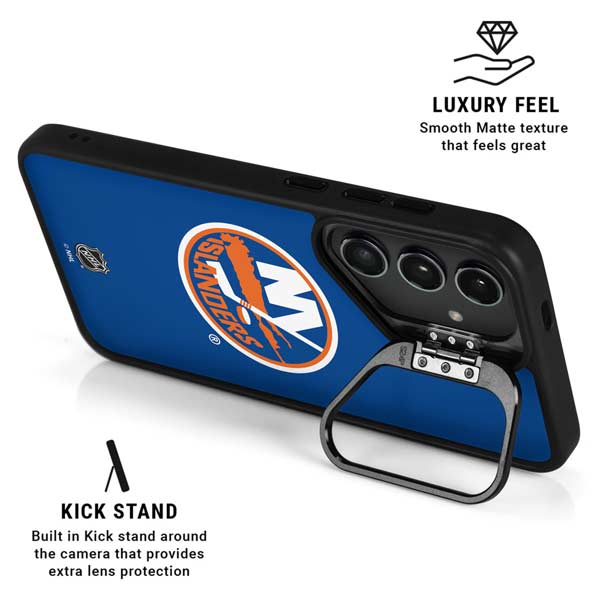 NHL New York Islanders Solid Background Galaxy S26 Kickstand Case