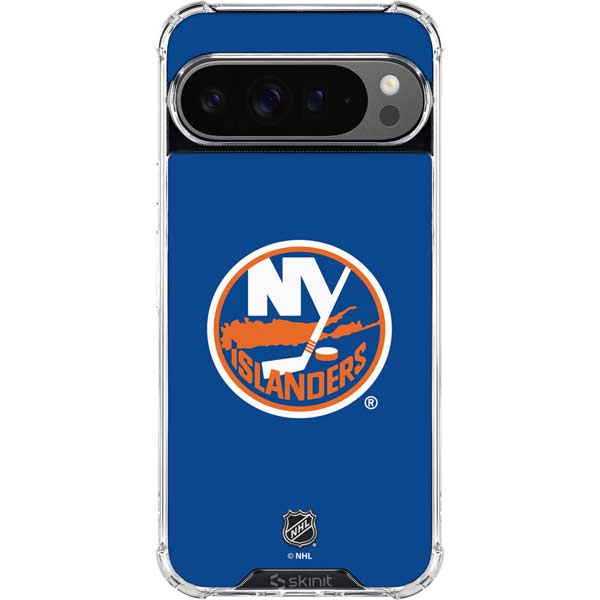 NHL New York Islanders Solid Background Google Pixel 10 Pro XL Clear Case