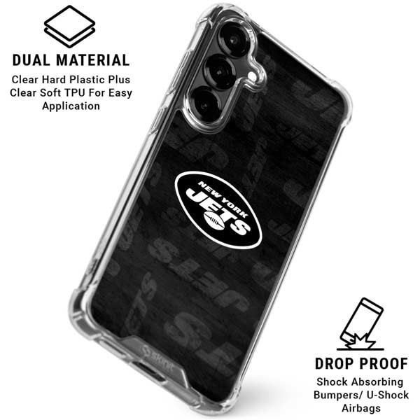 NFL New York Jets Black & White Galaxy S26 Clear Case