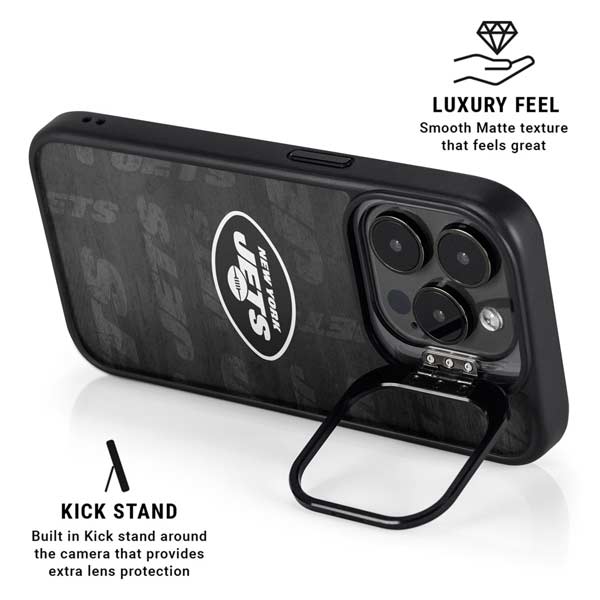 NFL New York Jets Black & White iPhone 14 Pro Kickstand Case