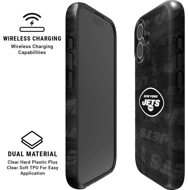 NFL New York Jets Black & White iPhone 16 Magsafe Impact Case