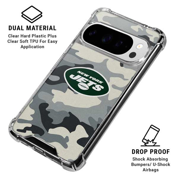 NFL New York Jets Camo Google Pixel 10 Pro Clear Case