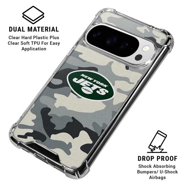 NFL New York Jets Camo Google Pixel 10 Pro XL Clear Case
